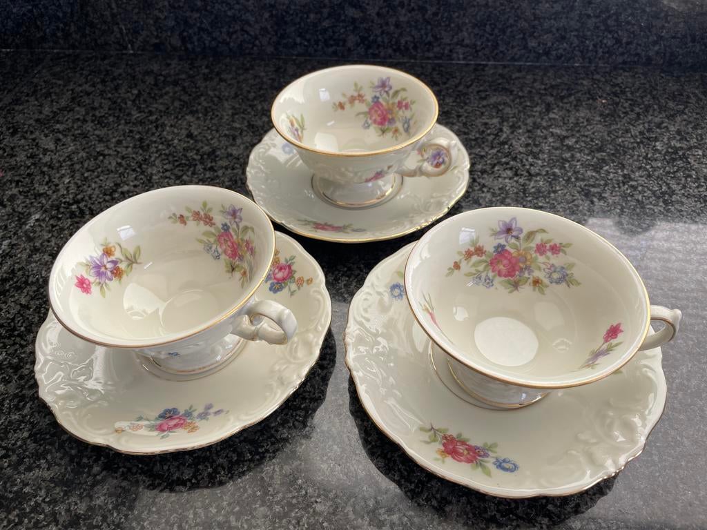 KPM 3 koppen en schotels, Ophalen of Verzenden