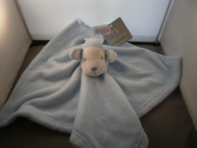 Primark early Days aap doek blauw/ wit velours Geborduurde, Overige karakters, Blauw, Nieuw, Ophalen of Verzenden
