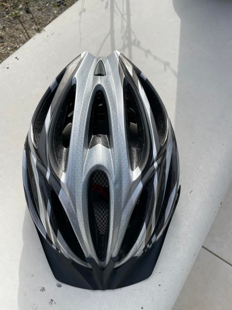 Fietshelm L/XL (55-61cm) - Zilver/Zwart, Ophalen of Verzenden, Gebruikt, L, Heer of Dame