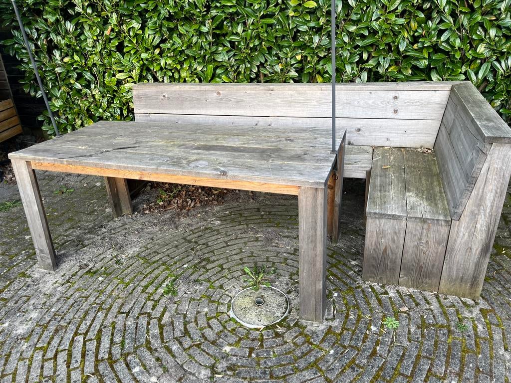 Tuinset hout, Tuin en Terras, Tuinbanken, Ophalen, Zo goed als nieuw, Hout