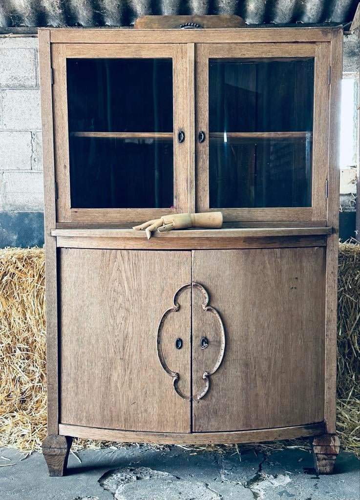 *Sfeervolle Meidenkast of Buffetkastje Oud Eiken Vergrijsd, Huis en Inrichting, Kasten | Buffetkasten, Ophalen, Gebruikt, 100 tot 150 cm