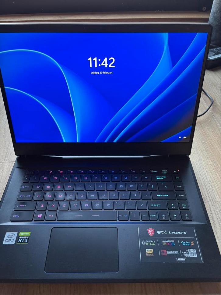 MSI GP66 leopard 10UE, Computers en Software, Windows Laptops, Gebruikt, 15 inch, SSD, 2 tot 3 Ghz, 16 GB, Qwerty, Met videokaart