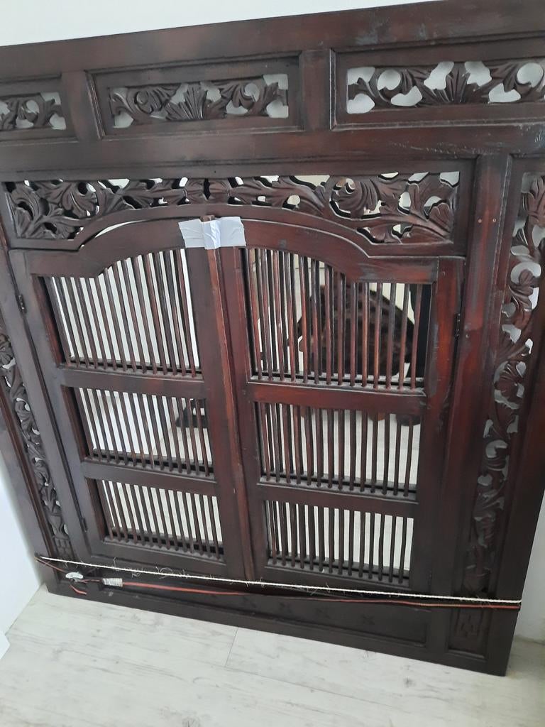 Indische spiegel teak, Antiek en Kunst, Antiek | Meubels | Kasten, Ophalen