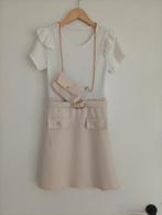 Jurk crème / beige met bijpassend tasje maat 14 (164), Gebruikt, Meisje, Ophalen of Verzenden, Jurk of Rok