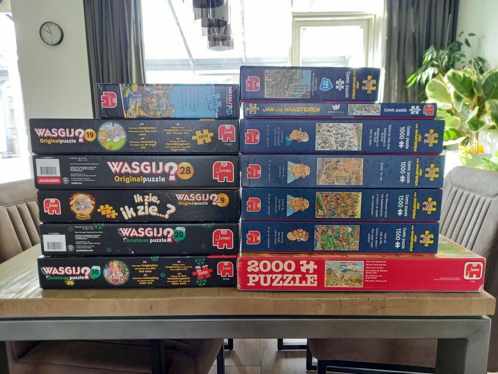 Jan van haasteren en wasgij puzzels, Ophalen of Verzenden, 500 t/m 1500 stukjes, Zo goed als nieuw