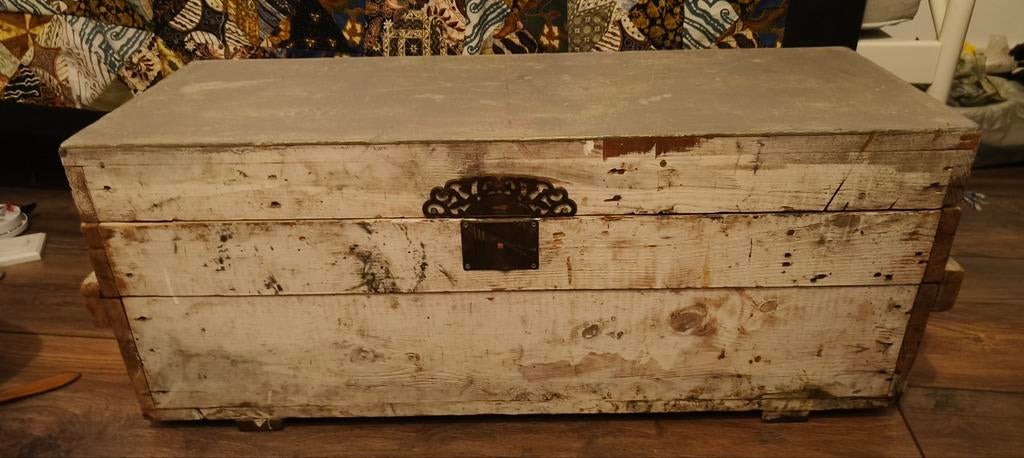 Houten kist Ibiza stijl, Ophalen, Zo goed als nieuw, Overige houtsoorten