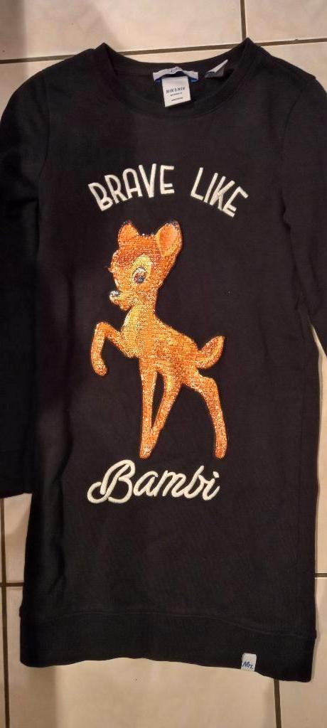 Zwarte jurk Bambi NIK&NIK maat 140, Kinderen en Baby's, Kinderkleding | Maat 140, Meisje, Nik&Nik, Ophalen of Verzenden, Zo goed als nieuw