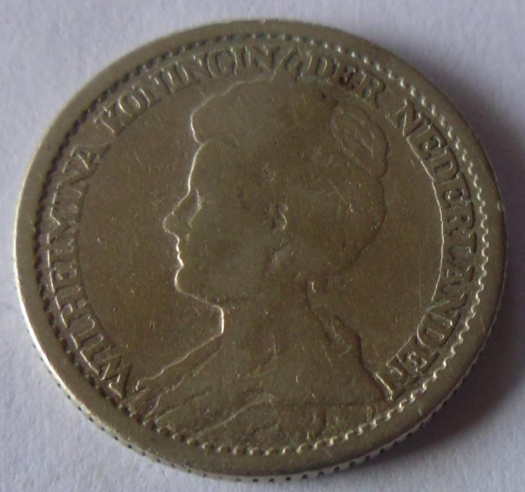 Nederland 25 cent 1912., Postzegels en Munten, Munten | Nederland, Verzenden, Zilver, 25 cent, Koningin Wilhelmina