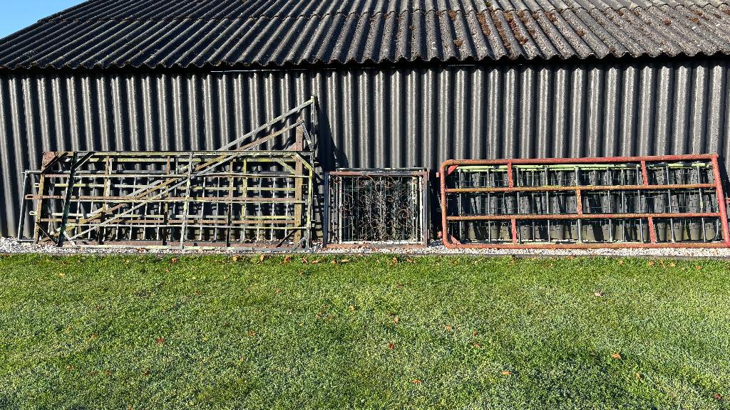 Landhekken (divers, staal), Tuin en Terras, Tuinhekken en Hekwerk, Ophalen, Met poort, Gebruikt, Spijlenhekwerk