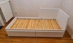 Ikea uitschuifbed Flekke, Ophalen, Eenpersoons, Wit, Hout