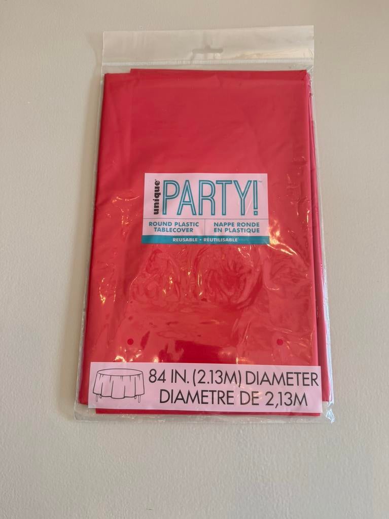 Rond tafelkleed plastic rood, Ophalen of Verzenden, Zo goed als nieuw, Rond