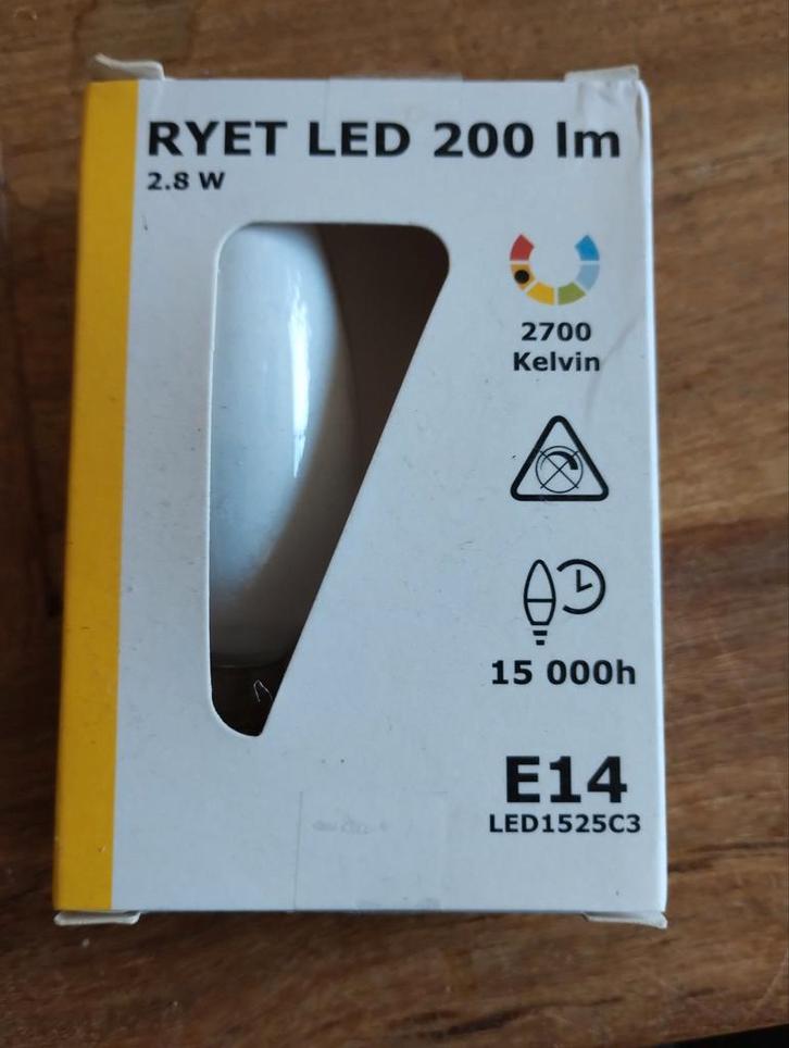 IKEA RYET LED E14 Lamp 200lm 2.8W 2700K A+, Huis en Inrichting, Lampen | Losse lampen, Nieuw, Led-lamp, Minder dan 30 watt, E14 (klein)
