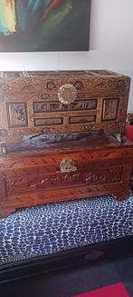 Antieke Chinese kisten, handgesneden hout, Ophalen of Verzenden