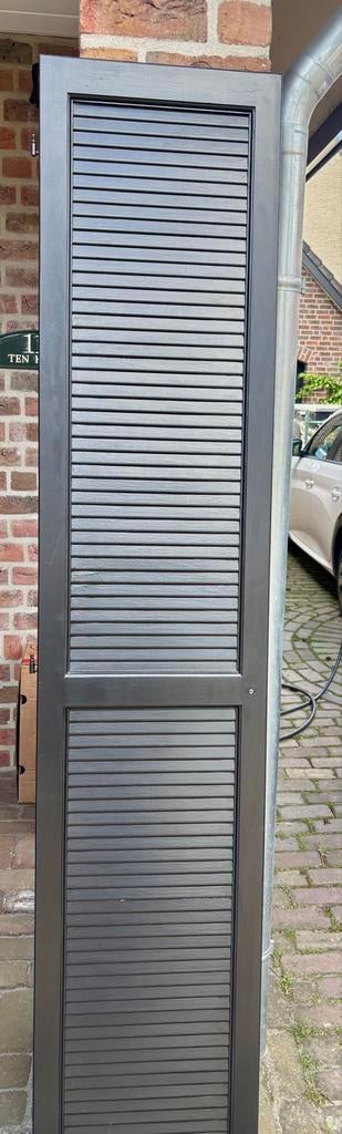 Louvre Houten Kastdeuren Zwart - 4 Stuks, Ophalen, Gebruikt