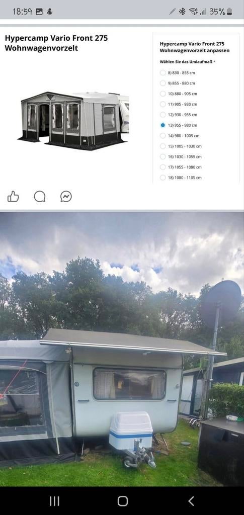 Obelink Hypercamp Vario Front 275 Voortent, Ophalen of Verzenden, Gebruikt, Overige merken