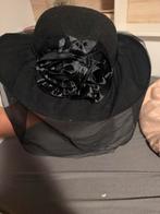 Zwarte halloweenhoed met bloem en sluier, Ophalen of Verzenden, Gedragen, One size fits all, Hoed