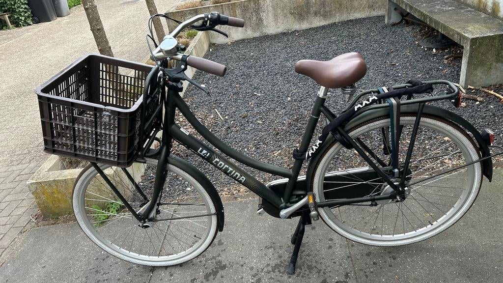 Cortina U4 Transportfiets - Mat Groen, Versnellingen, 56 cm of meer, Zo goed als nieuw, Trommelrem