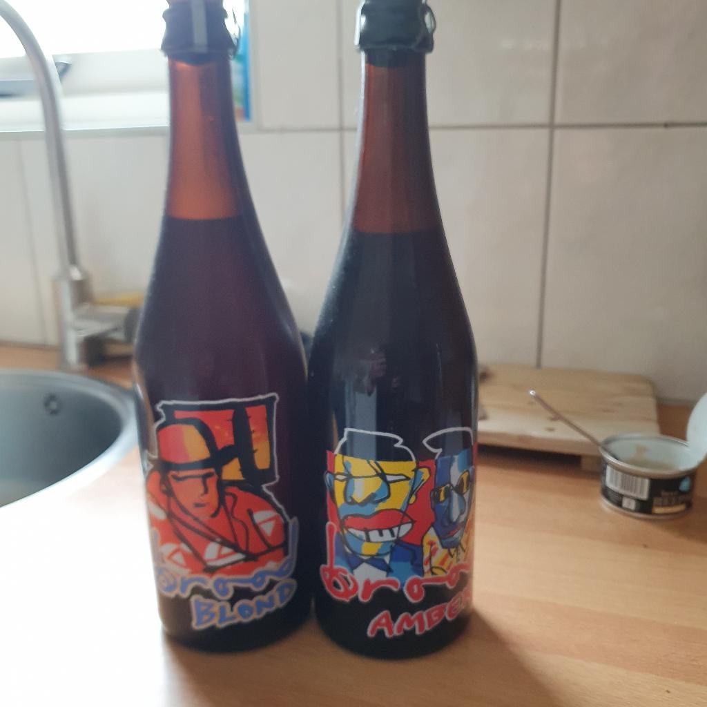 Herman Brood bierflessen Blond + Amber – ongeopend, Ophalen of Verzenden