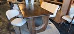 Eettafel Handai | Bruin Mangohout Showmodel 200cm, Bornsestraat, 200 cm of meer, Zo goed als nieuw, Vijf personen of meer