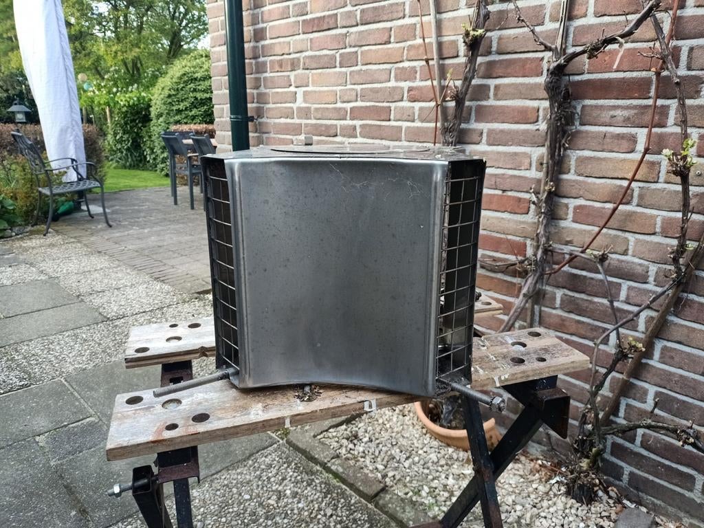 RVS schoorsteenkap, Ophalen, Houthaard