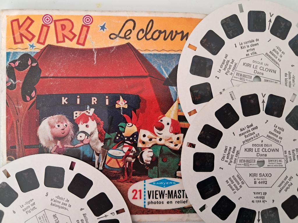 Viewmaster Kiri de Clown (tekst in Frans), Verzamelen, Speelgoed, Gebruikt, Ophalen of Verzenden