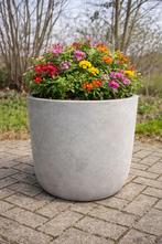 Ronde bloempotten - creme- groot model, Tuin en Terras, Ophalen, Steen, Minder dan 60 cm, Rond
