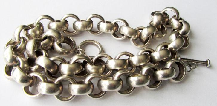 925 zilveren CASA Grove Jasseron collier ketting, 84 gr!, Sieraden, Tassen en Uiterlijk, Antieke sieraden, Ketting, Zilver, Ophalen