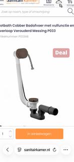 Hotbath badafvoer met vulcombinatie verouderd messing, Ophalen of Verzenden, Zo goed als nieuw