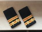 Vintage 2x schuifpassant/epauletten uniform brandweer, Verzamelen, Ophalen of Verzenden, Nederland, Embleem of Badge