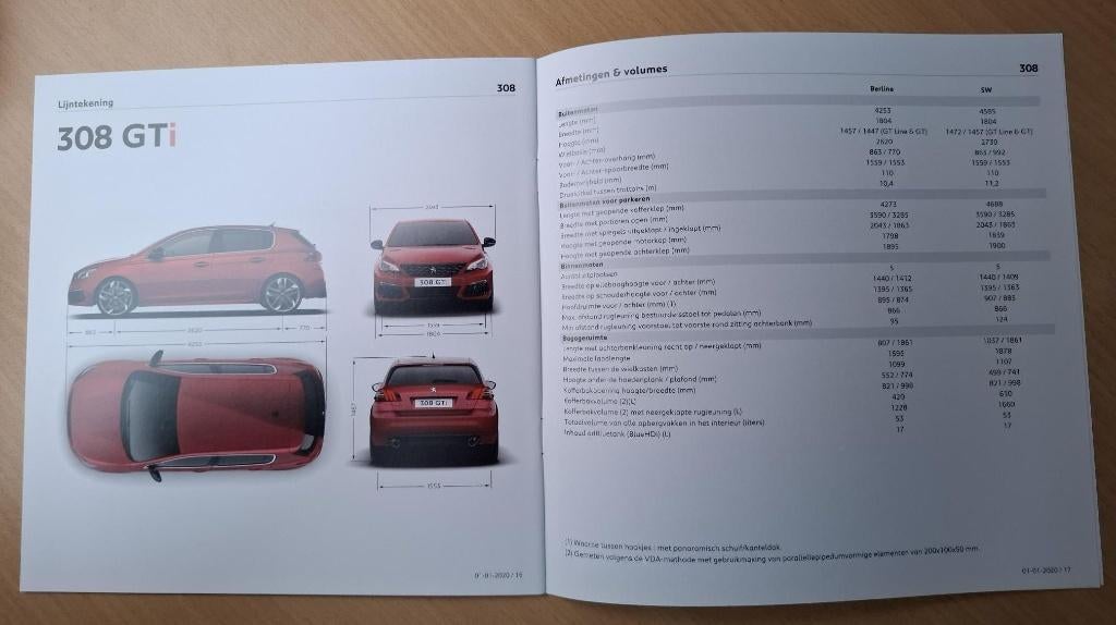 Peugeot 308 prijzen en specificaties januari 2020, Verzenden, Zo goed als nieuw, Peugeot