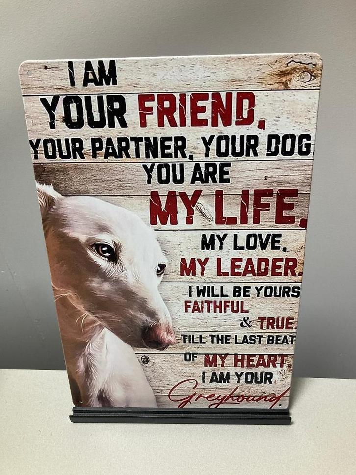 Greyhound  metalen tekstbord / wandbord (Old Look), Huis en Inrichting, Woonaccessoires | Tekstborden en Spreuken, Ophalen of Verzenden