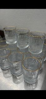 Set van 19 glazen met gouden rand, Glas of Glazen, Nieuw, Ophalen of Verzenden, Glas