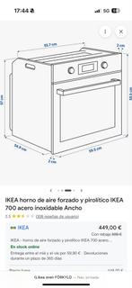 IKEA 700 Inbouw Oven met Hete Lucht en Pyrolyse, Oven, Hete lucht, Zo goed als nieuw, Inbouw