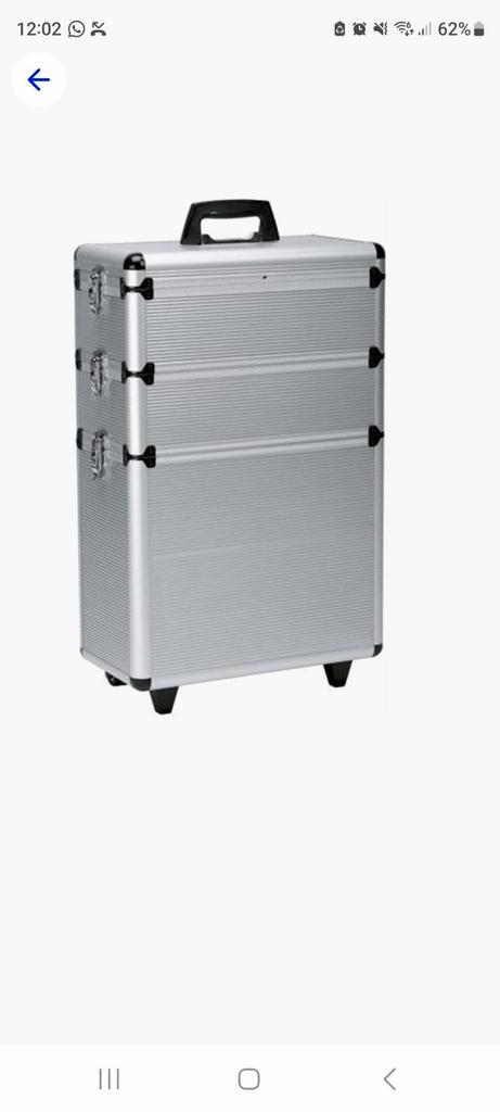 Professionele Make-up Koffer op Wieltjes - Zilver, Sieraden, Tassen en Uiterlijk, Koffers, Nieuw, Metaal, 60 tot 70 cm, 35 tot 45 cm