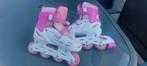 Roze/witte verstelbare inline skates - Amigo Racer tot maat3, Sport en Fitness, Kinderen, Inline skates 4 wielen, Ophalen, Overige merken