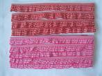 Elastische kant ruches rood en rose totale lengte 370 cm., Ophalen of Verzenden, Nieuw, Kant