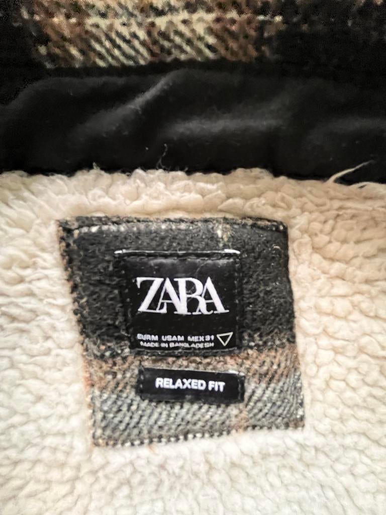 Gewatteerde jas van Zara, geruit, maat M, Kleding | Heren, Jassen | Winter, Ophalen, Gedragen, Maat 48/50 (M), Zwart