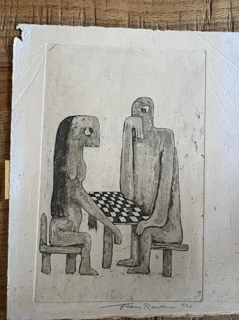 Ets van Frans Roetman - Genummerd 16/25, Antiek en Kunst, Ophalen of Verzenden, Ets, Genummerd, 1950 - 1999