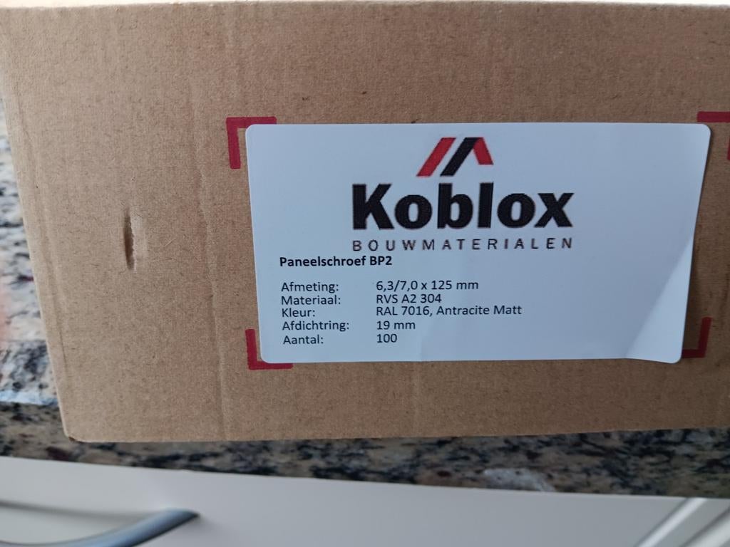 RVS Antraciet Panneelschroeven voor Sandwichpanelen, 100 tot 250 mm, Schroeven, Nieuw, Ophalen of Verzenden