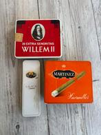 Vintage sigarenblikken: Willem II, Martinez, Dannemann, Verzamelen, Ophalen of Verzenden, Gebruikt, Overige, Overige merken