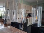 Hanglamp 5 glazen cilinders, Ophalen, Gebruikt, Glas, 50 tot 75 cm