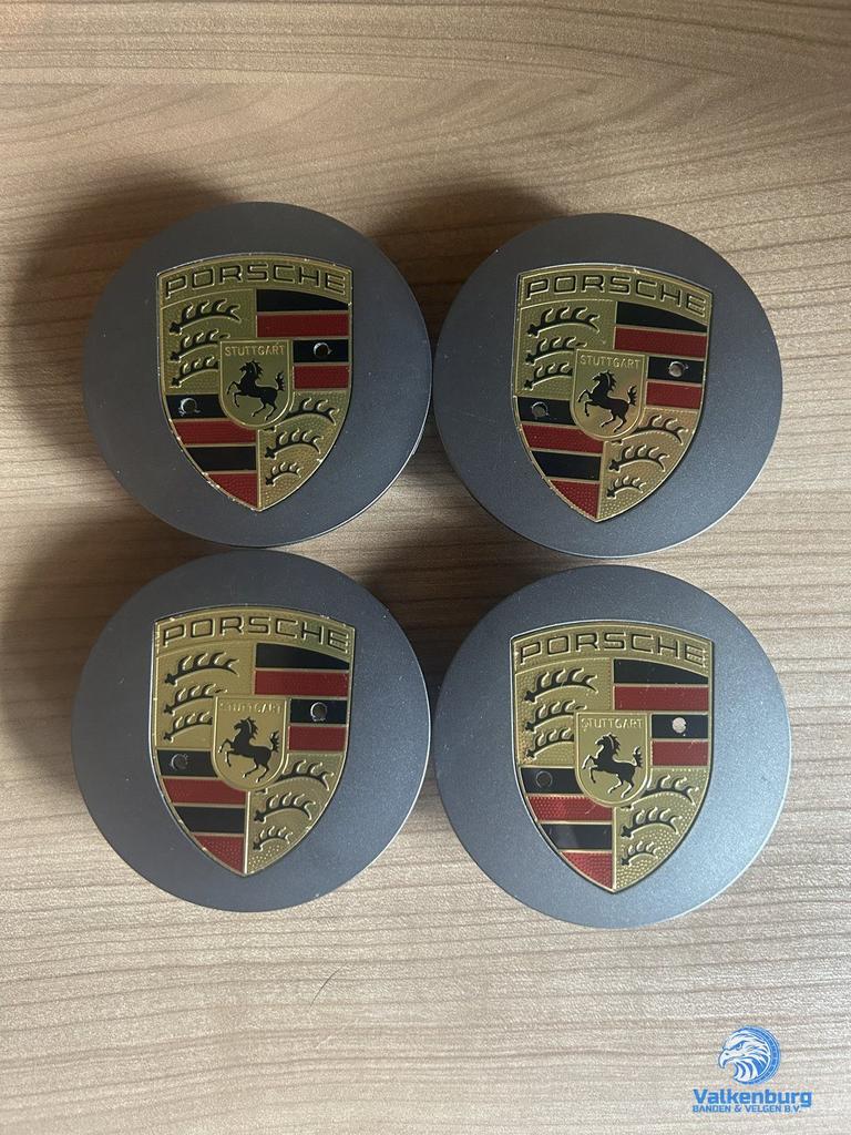 ORIGINELE Porsche Antraciet / Grijs naafkap naafdop set, Gebruikt, -, Verzenden, -