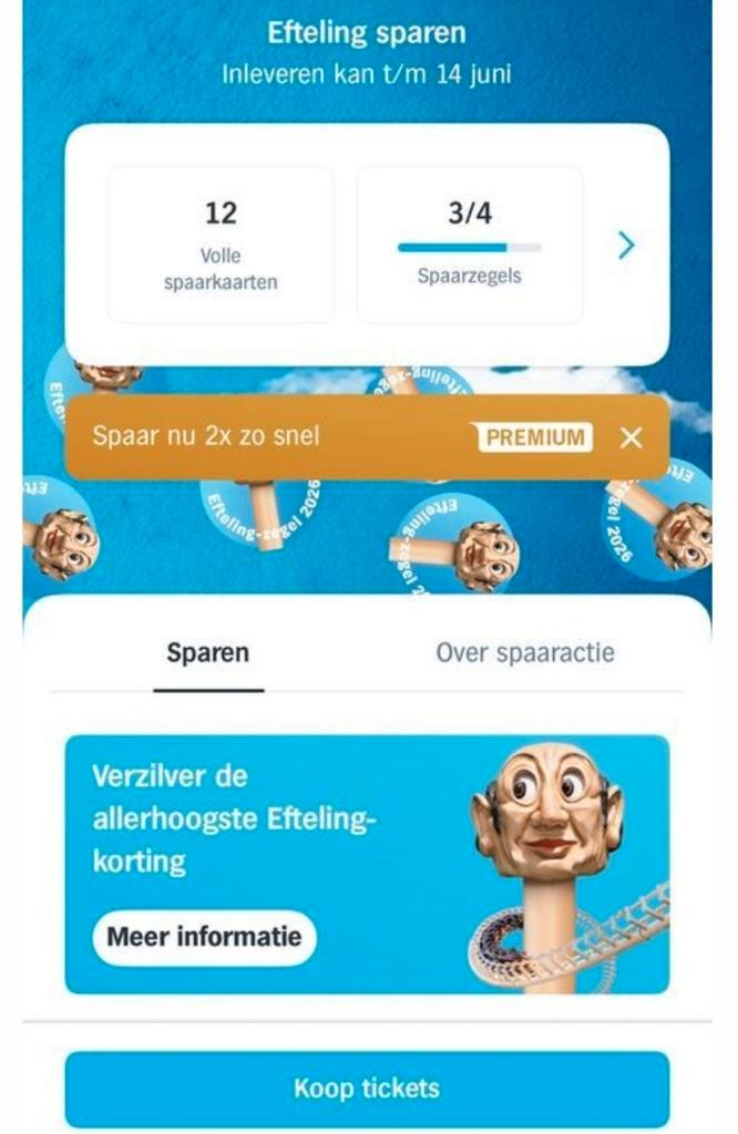 AH Efteling zegels. 12 spaarkaarten., Verzamelen, Supermarktacties, Albert Heijn, Verzenden