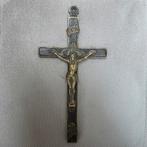 Antiek kruisbeeld met schedel en gekruisigde Jezus, Ophalen of Verzenden