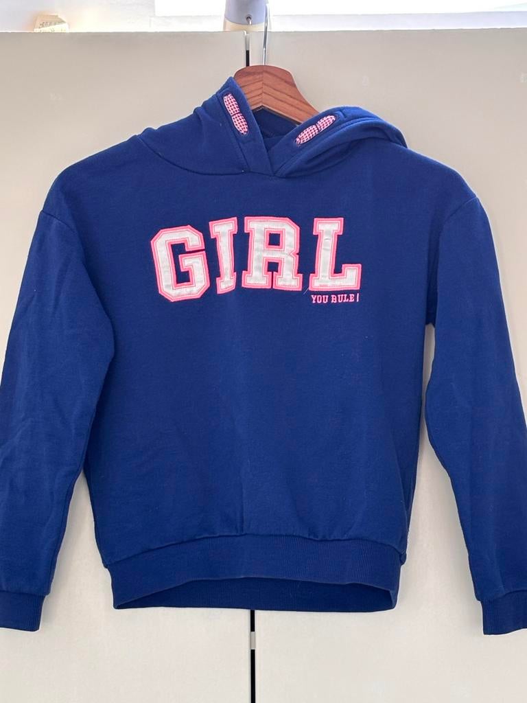 WE hoodie maat 134/140 - 'GIRL YOU RULE!', Kinderen en Baby's, Kinderkleding | Maat 134, Ophalen of Verzenden, Gebruikt, Meisje