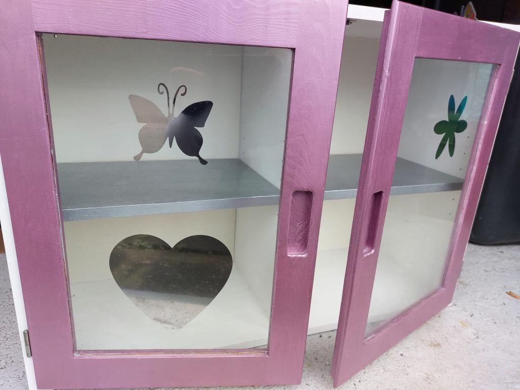 Vitrinekast IVAR (ikea) _ Metallic roze en wit, Ophalen, IVAR, Minder dan 100 cm, 25 tot 50 cm