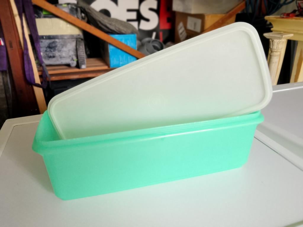 Tupperware cake / ontbijkoek bak met deksel, Ophalen of Verzenden, Gebruikt, Groen, Overige typen