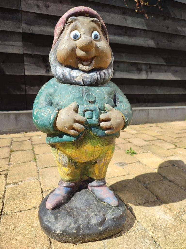 Stenen Tuinkabouter, Tuin en Terras, Tuinbeelden, Gebruikt, Tuinkabouter, Beton, Ophalen