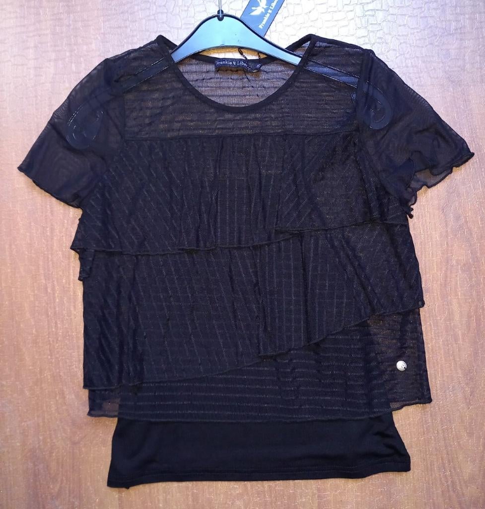 NIEUW!! Gaaf dun zwart blousje met top van Frankie & Liberty, Kinderen en Baby's, Kinderkleding | Maat 176, Frankie & Liberty