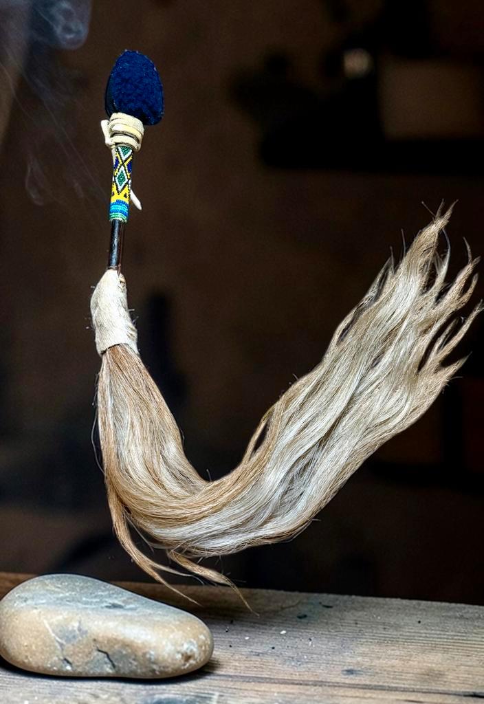 OVERGEDRAGEN Drumstok voor Sjamanendrum met Paardenhaar, Muziek en Instrumenten, Percussie, Nieuw, Trommel, Ophalen of Verzenden